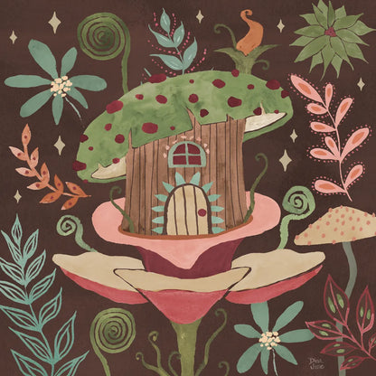 Floralscape Fairies IV Dark by Dina June. SKU 88928a. Archival Giclee Fine art print for wall decor.