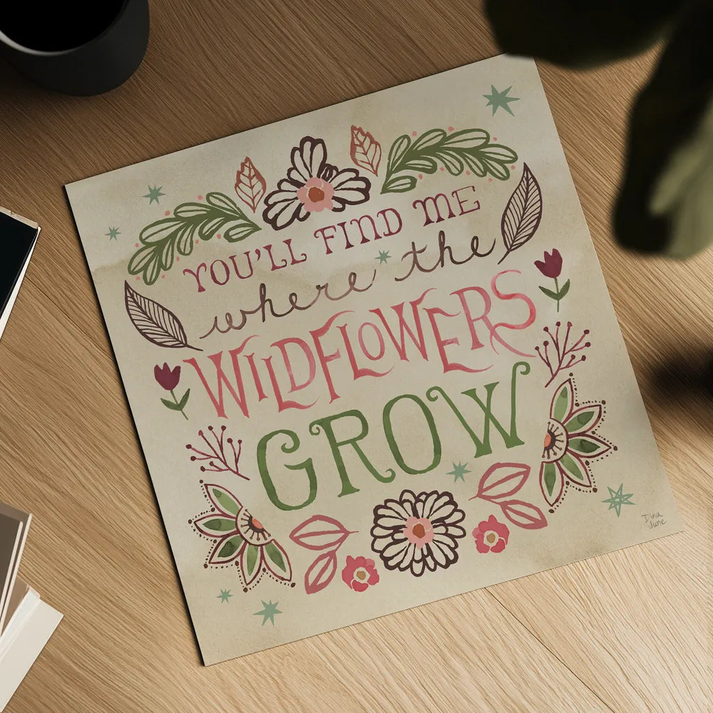 Floralscape Fairies V by Dina June. Shown as a detailed flat fine art print, highlighting archival giclee quality. Available as an archival giclee rolled canvas, fine art paper, or poster print. SKU 88923a.