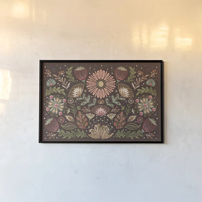 Floralscape I by Dina June. shown as a paper print in a black flame. Available as a archival giclee rolled canvas, fine art paper, or poster print. SKU 85966i.