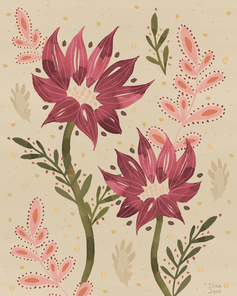 Floralscape IV Cream by Dina June