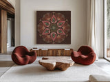 Floralscape IX by Dina June. Shown as extra-large giant wall art in a modern living room. Available as an archival giclee rolled canvas, fine art paper, or poster print. SKU 85974a.