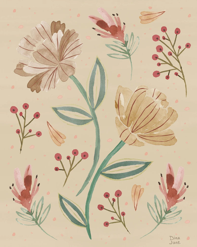 Floralscape V Cream by Dina June