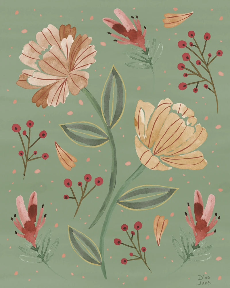 Floralscape V Green by Dina June
