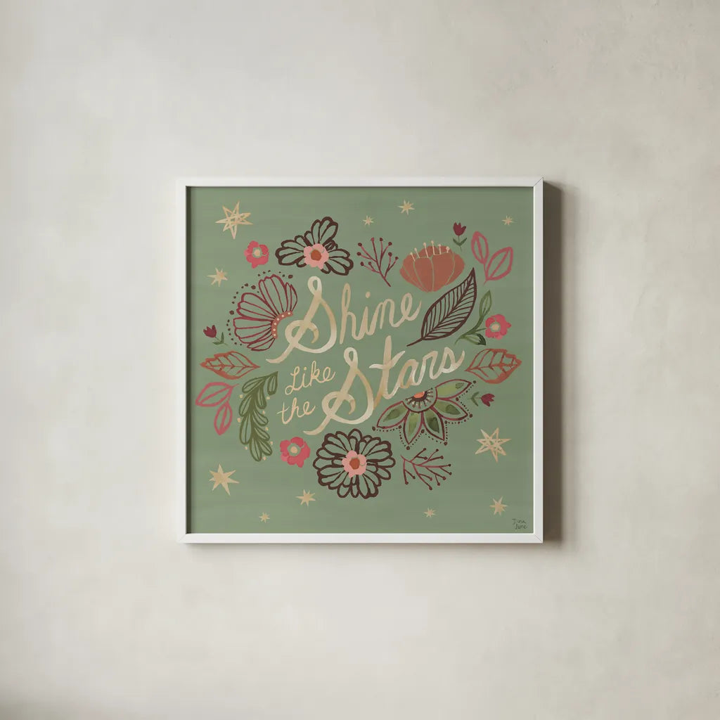 Floralscape VI by Dina June. Shown in a crisp white glass frame for a clean and minimalist style. Available as an archival giclee rolled canvas, fine art paper, or poster print. SKU 85971a.