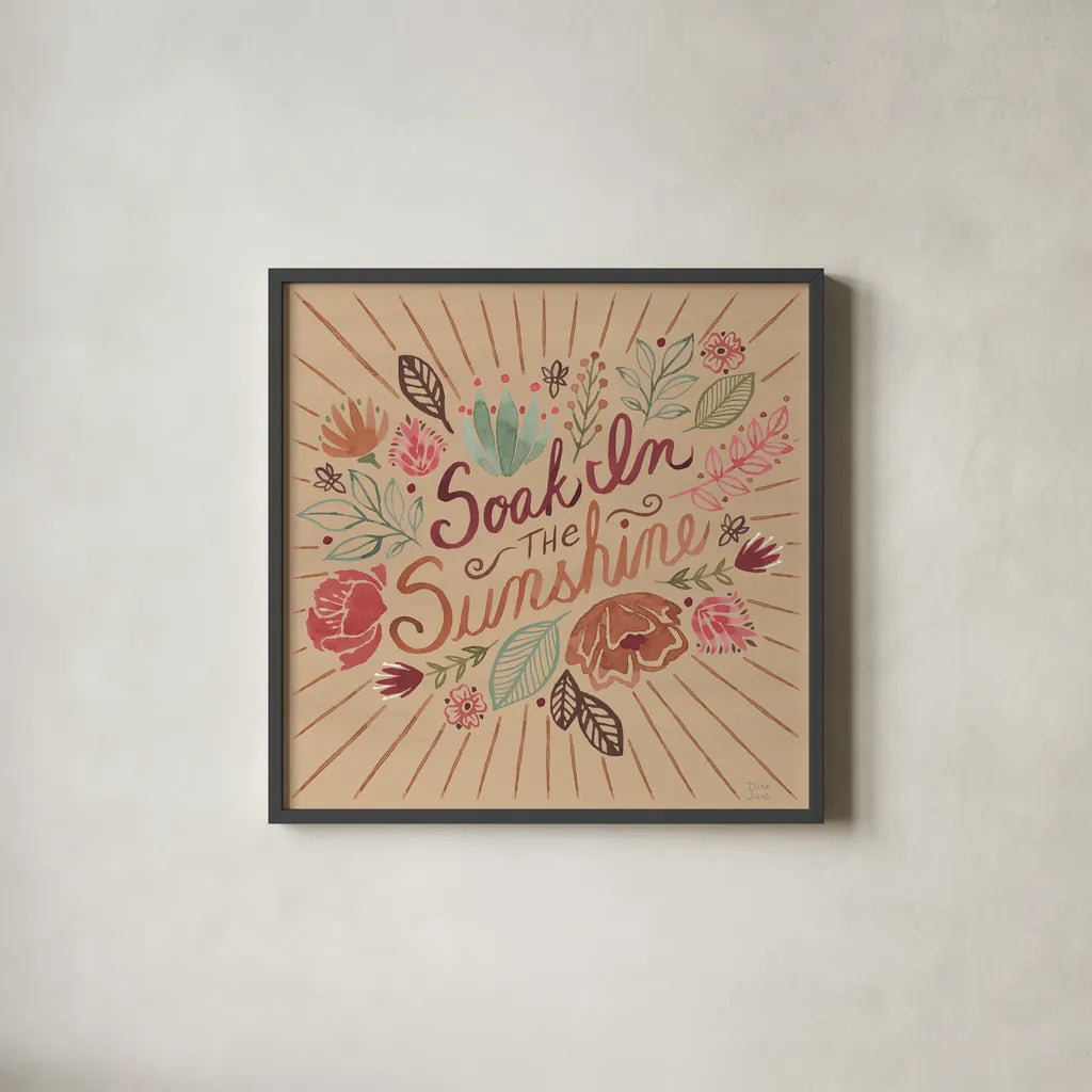 Floralscape VII by Dina June. Shown in a sleek black glass frame for a contemporary gallery look. Available as an archival giclee rolled canvas, fine art paper, or poster print. SKU 85972a.