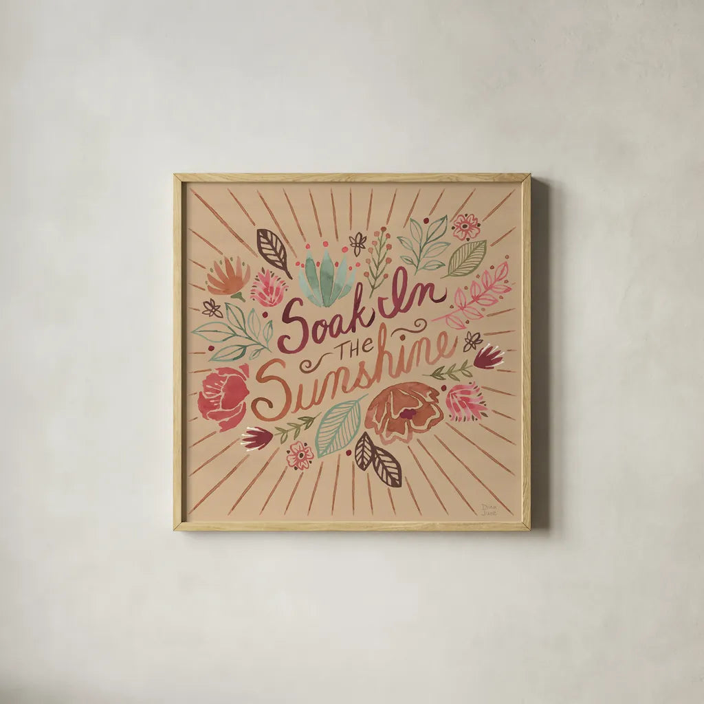 Floralscape VII by Dina June. Shown in a natural wood glass frame for a timeless modern aesthetic. Available as an archival giclee rolled canvas, fine art paper, or poster print. SKU 85972a.