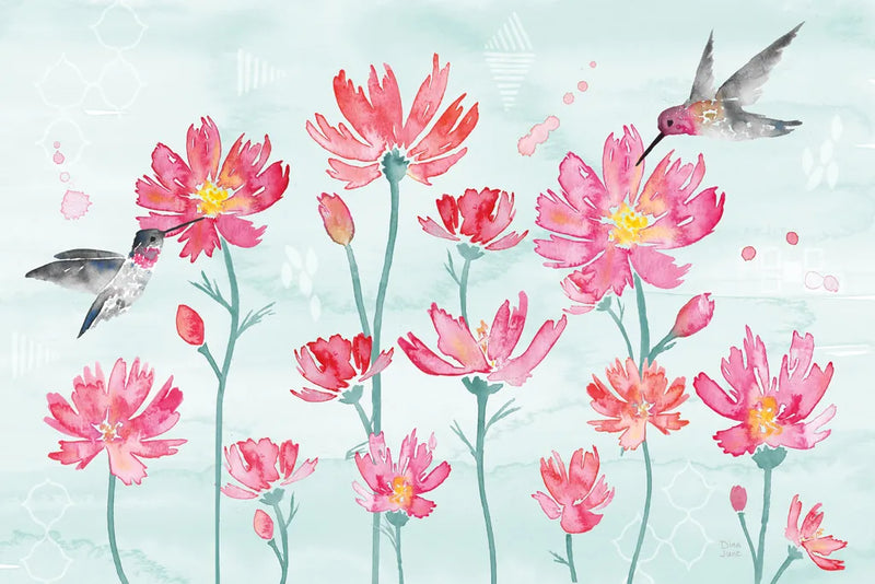 Flowers and Feathers I by Dina June. SKU 62261i. Archival Giclee Fine art print for wall decor.