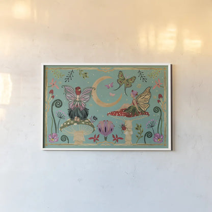 Garden Of Wonder I by Dina June. shown as a paper print in a white frame. Available as a archival giclee rolled canvas, fine art paper, or poster print. SKU 84753i.