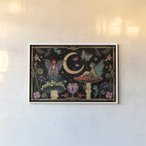 Garden Of Wonder I Dark by Dina June. shown as a paper print in a white frame. Available as a archival giclee rolled canvas, fine art paper, or poster print. SKU 84758i.