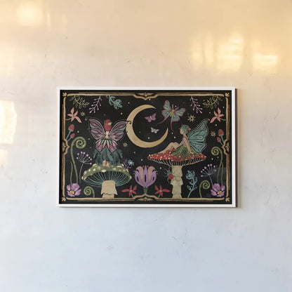 Garden Of Wonder I Dark by Dina June. shown as a paper print in a white frame. Available as a archival giclee rolled canvas, fine art paper, or poster print. SKU 84758i.