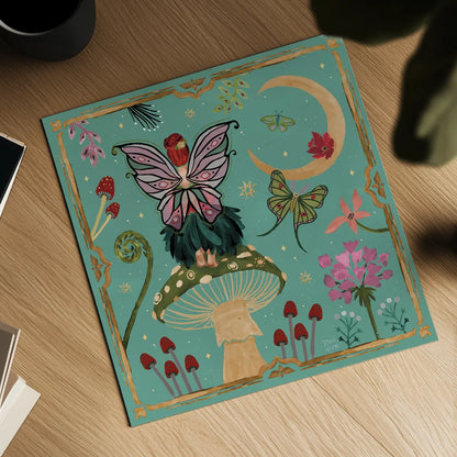 Garden Of Wonder II by Dina June. Shown as a detailed flat fine art print, highlighting archival giclee quality. Available as an archival giclee rolled canvas, fine art paper, or poster print. SKU 84754a.