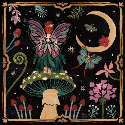 Garden Of Wonder II Dark by Dina June. SKU 84759a. Archival Giclee Fine art print for wall decor.