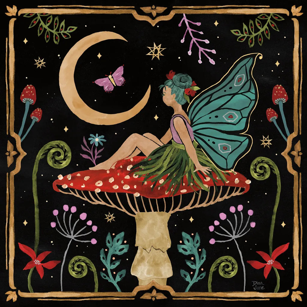 Garden Of Wonder III Dark by Dina June. SKU 84760a. Archival Giclee Fine art print for wall decor.