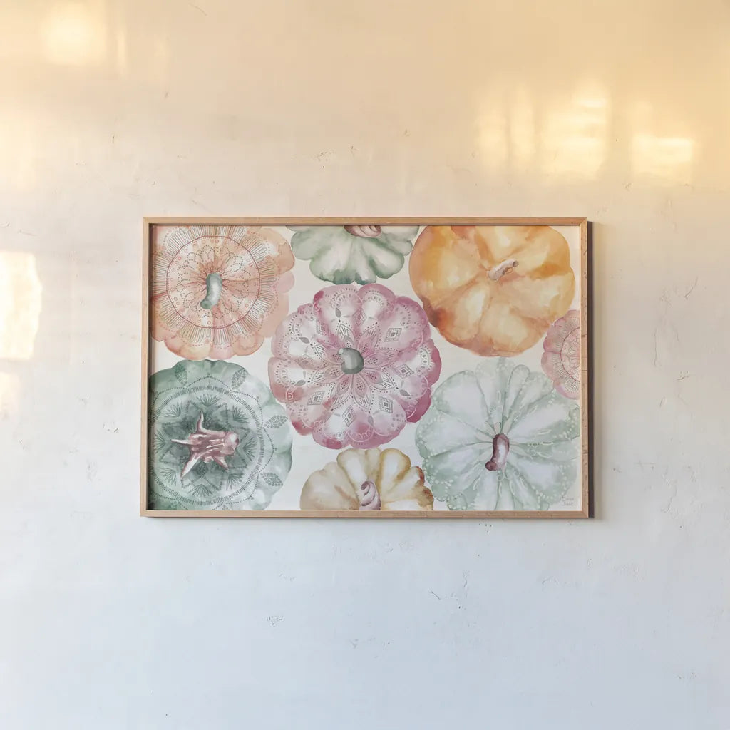 Harvest Touch I by Dina June. shown as a paper print in a natural frame. Available as a archival giclee rolled canvas, fine art paper, or poster print. SKU 71114i.