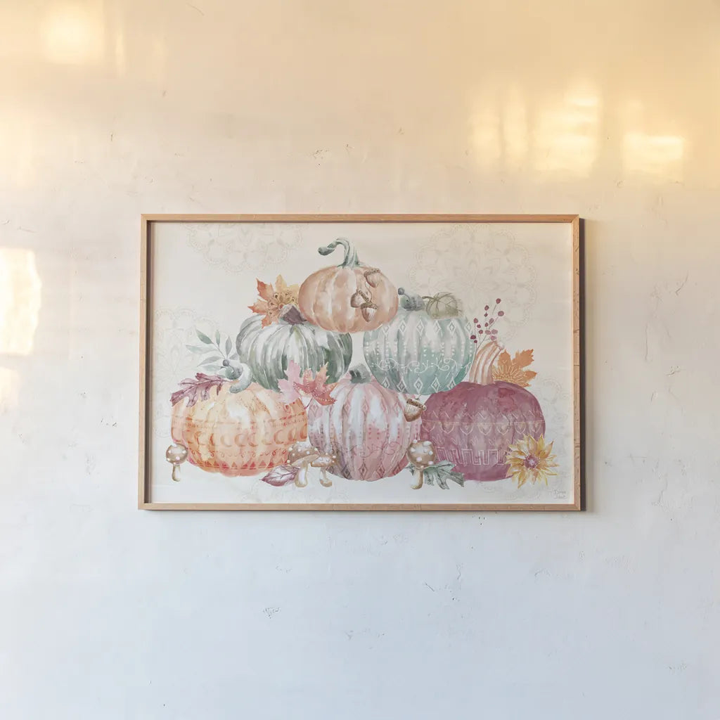 Harvest Touch IV by Dina June. shown as a paper print in a natural frame. Available as a archival giclee rolled canvas, fine art paper, or poster print. SKU 71117i.