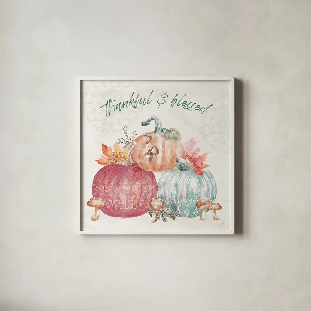 Harvest Touch VI by Dina June. Shown in a crisp white glass frame for a clean and minimalist style. Available as an archival giclee rolled canvas, fine art paper, or poster print. SKU 71119a.