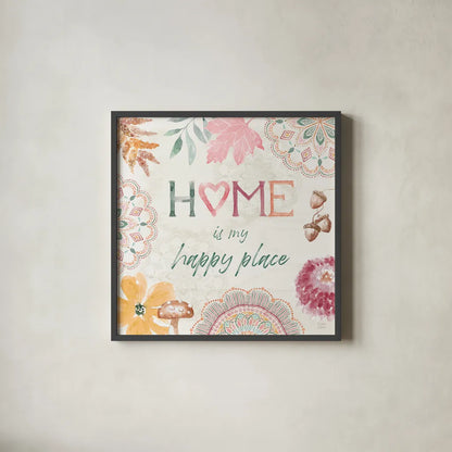 Harvest Touch VIII by Dina June. Shown in a sleek black glass frame for a contemporary gallery look. Available as an archival giclee rolled canvas, fine art paper, or poster print. SKU 71121a.