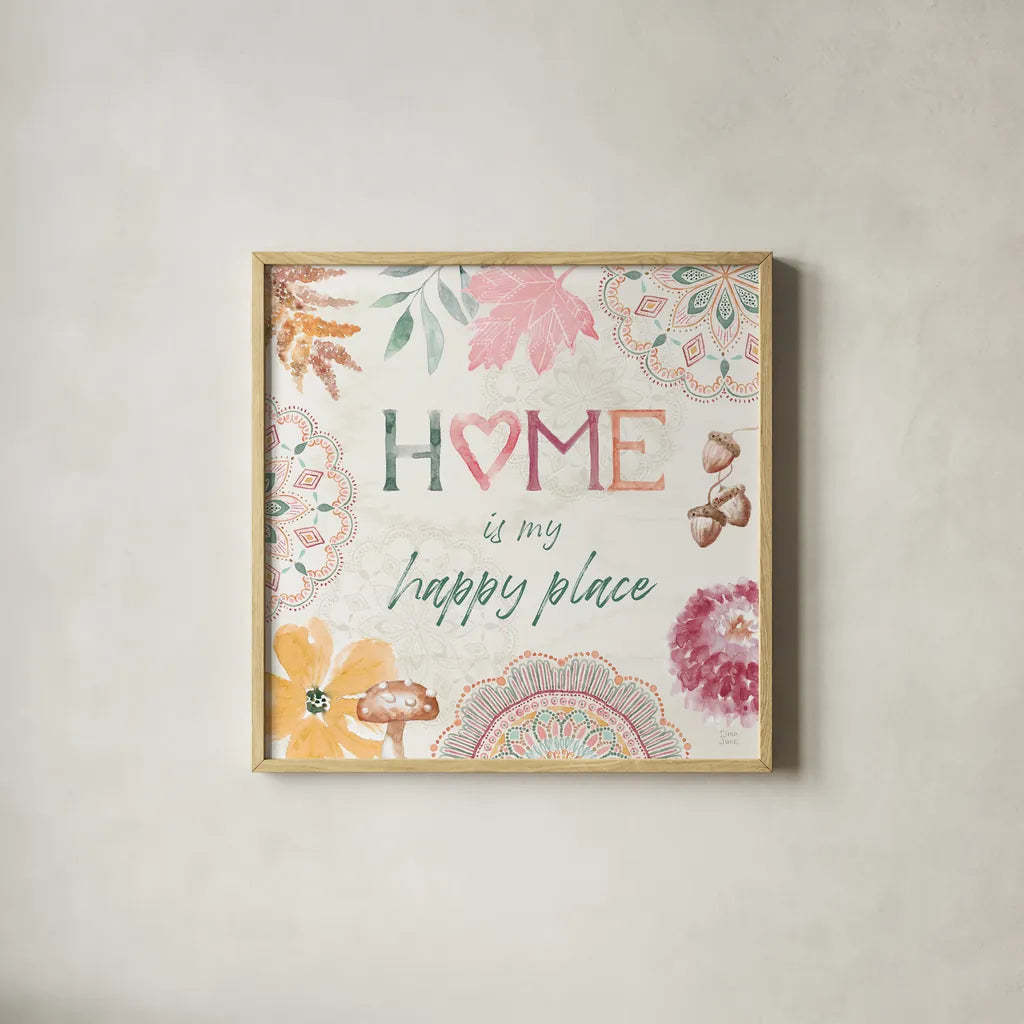 Harvest Touch VIII by Dina June. Shown in a natural wood glass frame for a timeless modern aesthetic. Available as an archival giclee rolled canvas, fine art paper, or poster print. SKU 71121a.