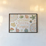 Harvest Whimsy I by Dina June. shown as a paper print in a black flame. Available as a archival giclee rolled canvas, fine art paper, or poster print. SKU 91920i.