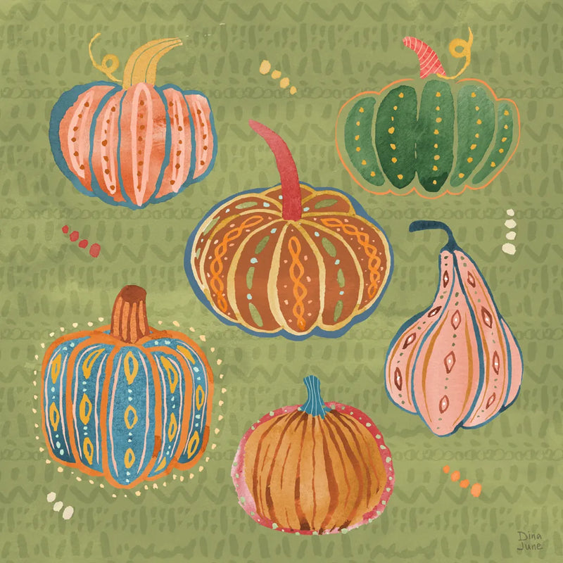 Harvest Whimsy III by Dina June. SKU 91922a. Archival Giclee Fine art print for wall decor.