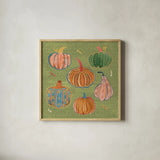 Harvest Whimsy III by Dina June. Shown in a natural wood glass frame for a timeless modern aesthetic. Available as an archival giclee rolled canvas, fine art paper, or poster print. SKU 91922a.