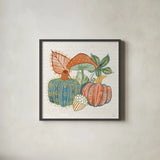 Harvest Whimsy VII by Dina June. Shown in a sleek black glass frame for a contemporary gallery look. Available as an archival giclee rolled canvas, fine art paper, or poster print. SKU 91926a.
