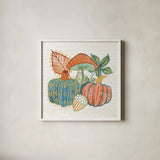 Harvest Whimsy VII by Dina June. Shown in a crisp white glass frame for a clean and minimalist style. Available as an archival giclee rolled canvas, fine art paper, or poster print. SKU 91926a.