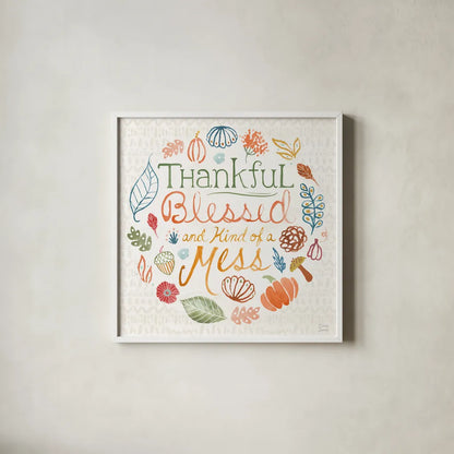 Harvest Whimsy VIII by Dina June. Shown in a crisp white glass frame for a clean and minimalist style. Available as an archival giclee rolled canvas, fine art paper, or poster print. SKU 91927a.