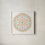 Harvest Whimsy X by Dina June. Shown in a crisp white glass frame for a clean and minimalist style. Available as an archival giclee rolled canvas, fine art paper, or poster print. SKU 91929a.