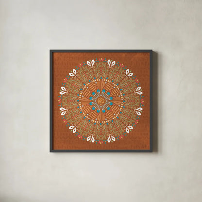 Harvest Whimsy XI Color by Dina June. Shown in a sleek black glass frame for a contemporary gallery look. Available as an archival giclee rolled canvas, fine art paper, or poster print. SKU 91932a.