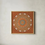 Harvest Whimsy XI Color by Dina June. Shown in a natural wood glass frame for a timeless modern aesthetic. Available as an archival giclee rolled canvas, fine art paper, or poster print. SKU 91932a.
