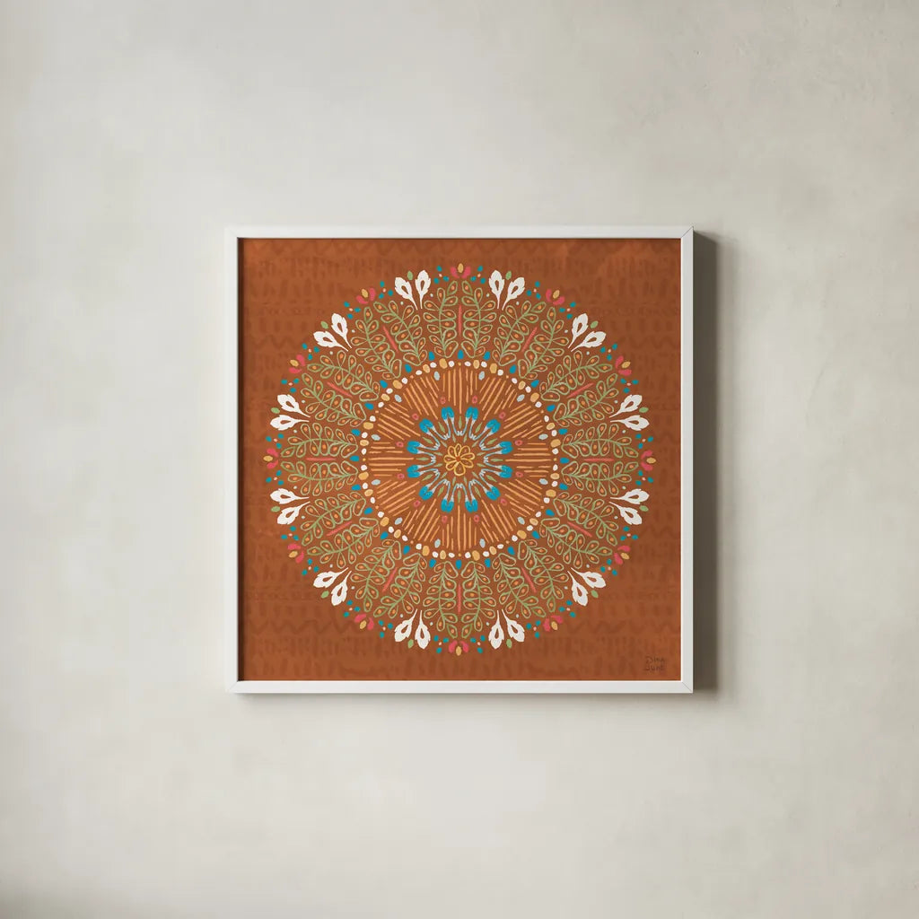 Harvest Whimsy XI Color by Dina June. Shown in a crisp white glass frame for a clean and minimalist style. Available as an archival giclee rolled canvas, fine art paper, or poster print. SKU 91932a.