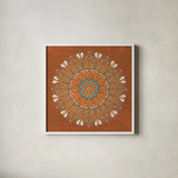 Harvest Whimsy XI Color by Dina June. Shown in a crisp white glass frame for a clean and minimalist style. Available as an archival giclee rolled canvas, fine art paper, or poster print. SKU 91932a.