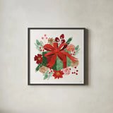 Holiday Harmony I by Dina June. Shown in a sleek black glass frame for a contemporary gallery look. Available as an archival giclee rolled canvas, fine art paper, or poster print. SKU 102164a.