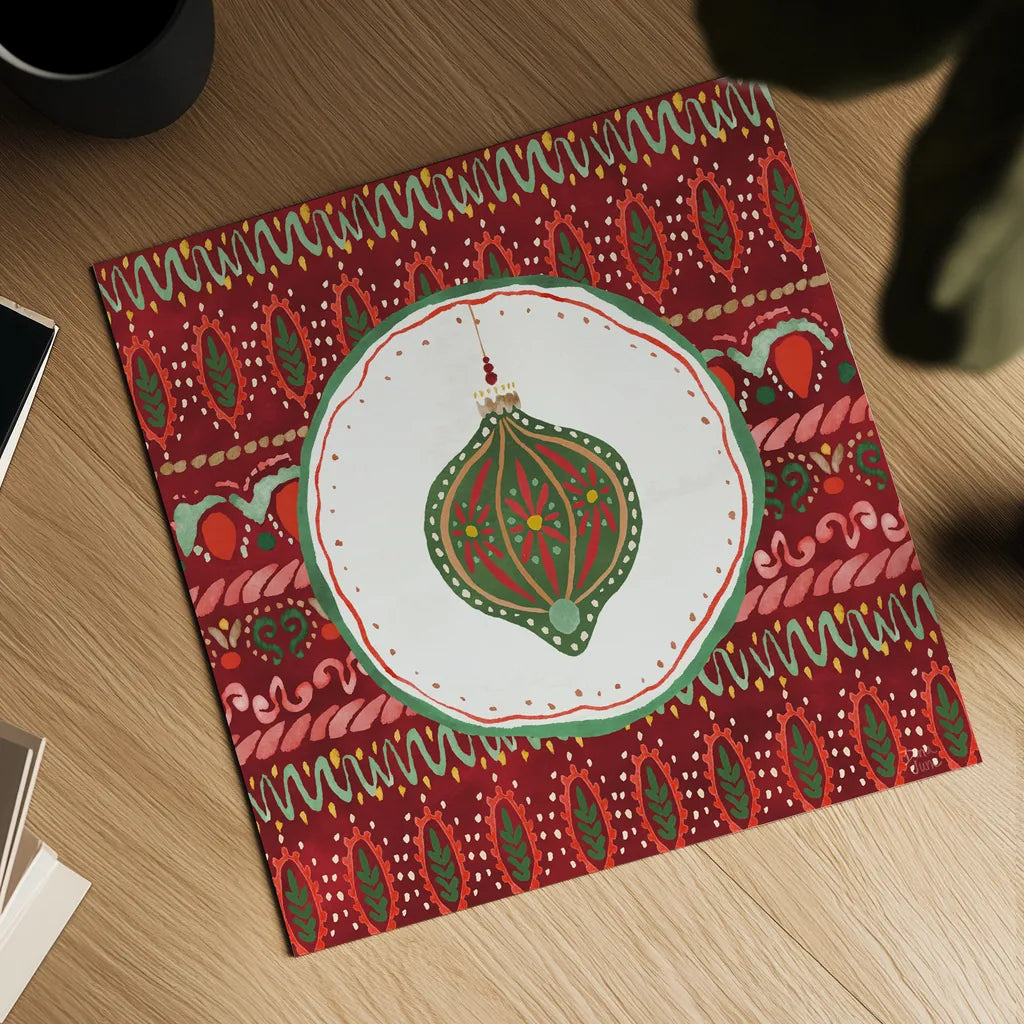 Holiday Harmony VI by Dina June. Shown as a detailed flat fine art print, highlighting archival giclee quality. Available as an archival giclee rolled canvas, fine art paper, or poster print. SKU 102169a.