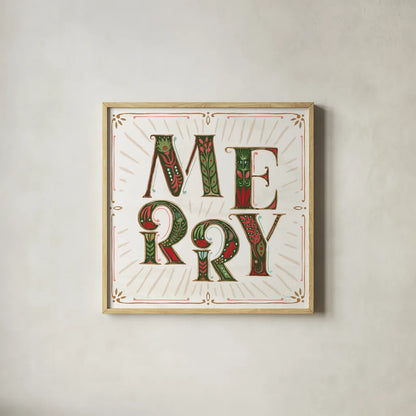 Holiday Lore IV Light by Dina June. Shown in a natural wood glass frame for a timeless modern aesthetic. Available as an archival giclee rolled canvas, fine art paper, or poster print. SKU 97166a.