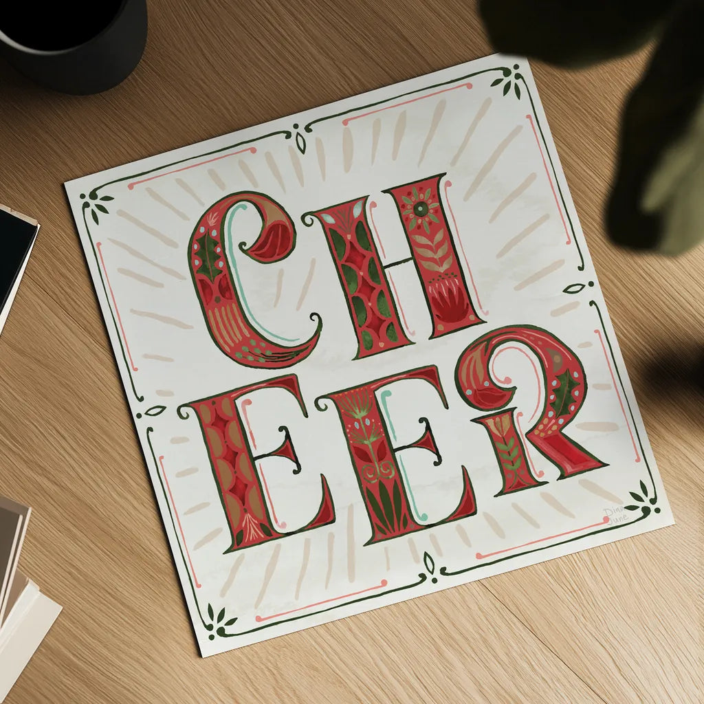 Holiday Lore V Light by Dina June. Shown as a detailed flat fine art print, highlighting archival giclee quality. Available as an archival giclee rolled canvas, fine art paper, or poster print. SKU 97168a.