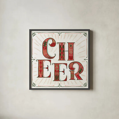 Holiday Lore V Light by Dina June. Shown in a sleek black glass frame for a contemporary gallery look. Available as an archival giclee rolled canvas, fine art paper, or poster print. SKU 97168a.