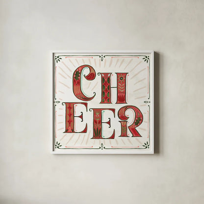 Holiday Lore V Light by Dina June. Shown in a crisp white glass frame for a clean and minimalist style. Available as an archival giclee rolled canvas, fine art paper, or poster print. SKU 97168a.