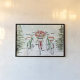 Holiday Ride I Red and Green by Dina June. shown as a paper print in a black flame. Available as a archival giclee rolled canvas, fine art paper, or poster print. SKU 75112i.