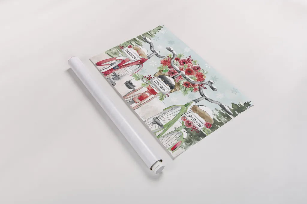 Holiday Ride IV by Dina June. shown as a rolled paper print. Available as archival giclee rolled canvas, fine art paper, or poster print. SKU 63617i.