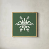 Holiday Ride Snowflake II by Dina June. Shown in a natural wood glass frame for a timeless modern aesthetic. Available as an archival giclee rolled canvas, fine art paper, or poster print. SKU 65419a.