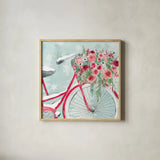Holiday Ride V by Dina June. Shown in a natural wood glass frame for a timeless modern aesthetic. Available as an archival giclee rolled canvas, fine art paper, or poster print. SKU 63618a.