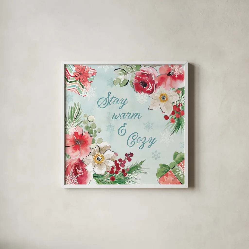 Holiday Ride VII by Dina June. Shown in a crisp white glass frame for a clean and minimalist style. Available as an archival giclee rolled canvas, fine art paper, or poster print. SKU 63620a.