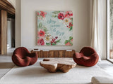 Holiday Ride VII by Dina June. Shown as extra-large giant wall art in a modern living room. Available as an archival giclee rolled canvas, fine art paper, or poster print. SKU 63620a.