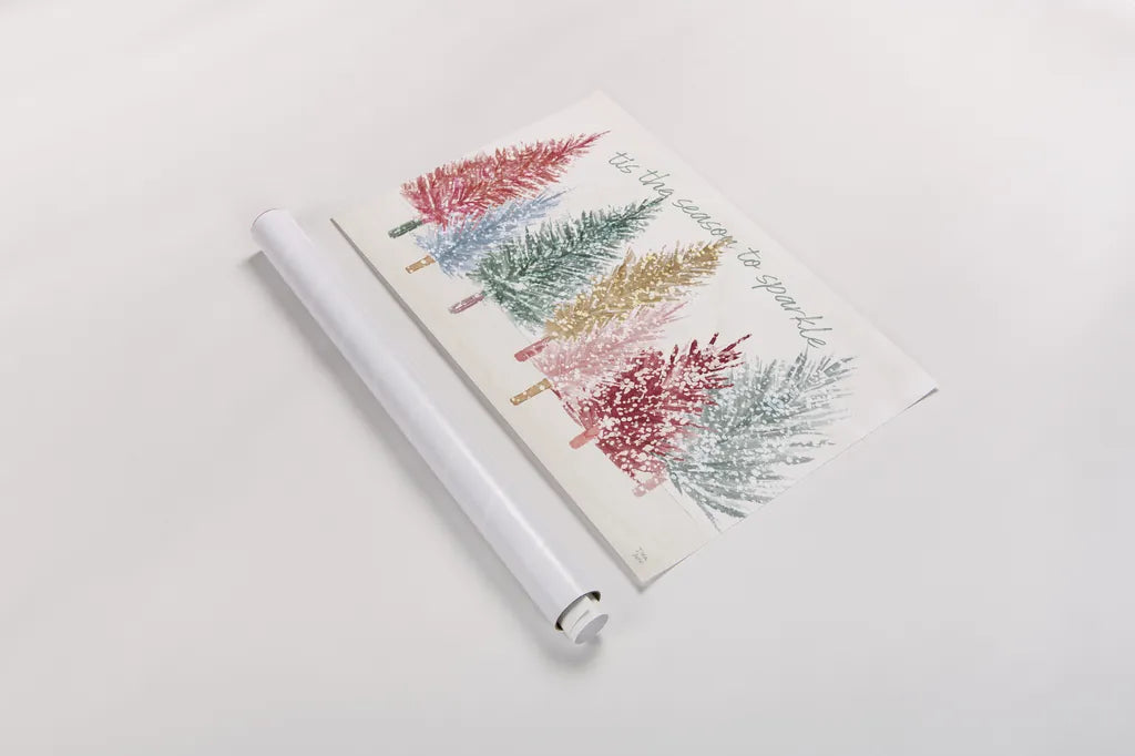 Holiday Sparkle I by Dina June. shown as a rolled paper print. Available as archival giclee rolled canvas, fine art paper, or poster print. SKU 78584i.