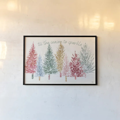 Holiday Sparkle I by Dina June. shown as a paper print in a black flame. Available as a archival giclee rolled canvas, fine art paper, or poster print. SKU 78584i.