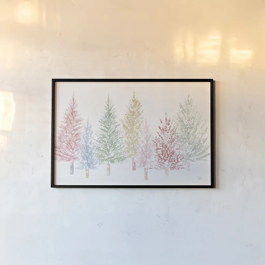 Holiday Sparkle I Pastel by Dina June. shown as a paper print in a black flame. Available as a archival giclee rolled canvas, fine art paper, or poster print. SKU 81955i.