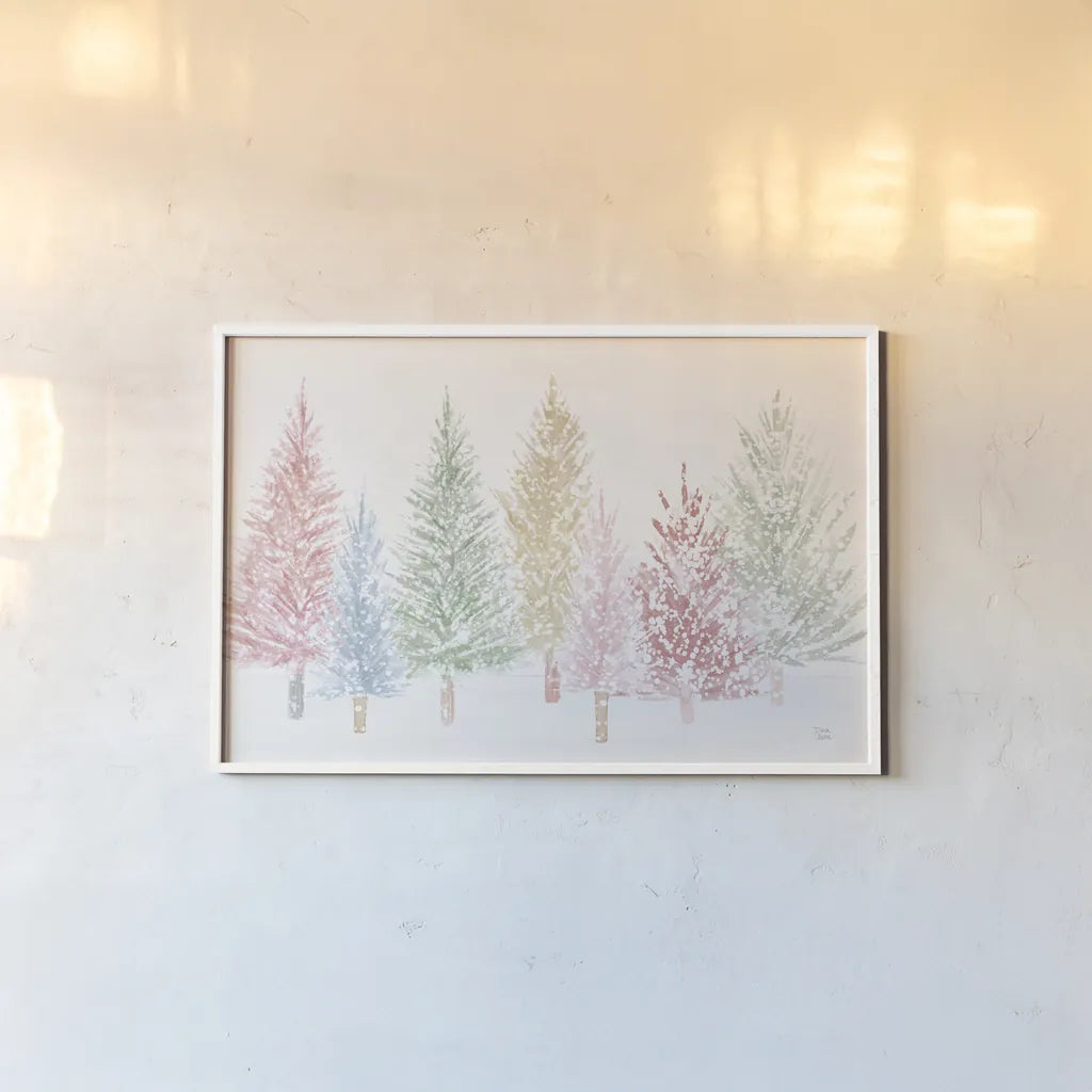 Holiday Sparkle I Pastel by Dina June. shown as a paper print in a white frame. Available as a archival giclee rolled canvas, fine art paper, or poster print. SKU 81955i.
