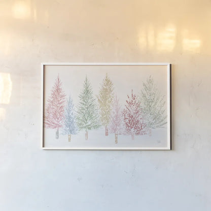 Holiday Sparkle I Pastel by Dina June. shown as a paper print in a white frame. Available as a archival giclee rolled canvas, fine art paper, or poster print. SKU 81955i.